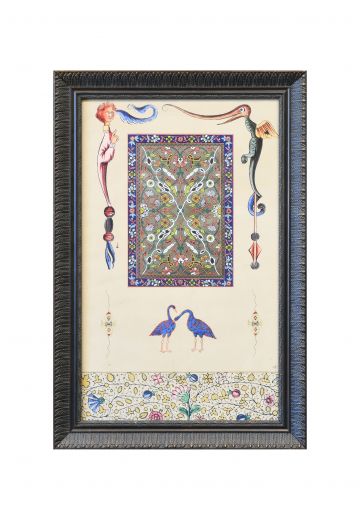 Framed Persian Art Motif Print