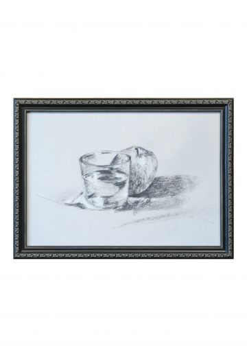 Framed Cleared Graphite Still Life Drawing