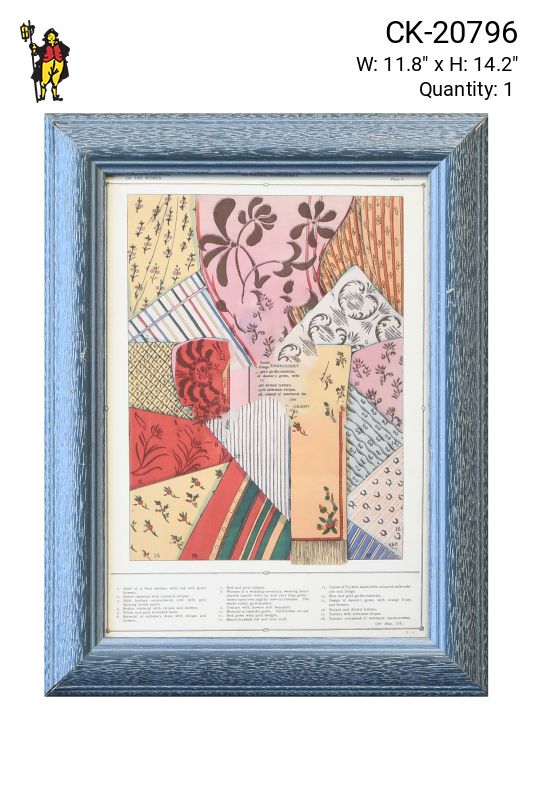 Framed Textile Pattern Collage