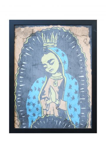 Framed Street Art Woodcut Print - 1