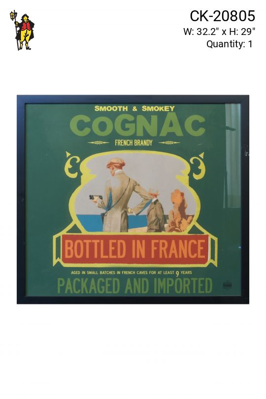 Framed Cleared Mid Century Congnac Advertisement - 1