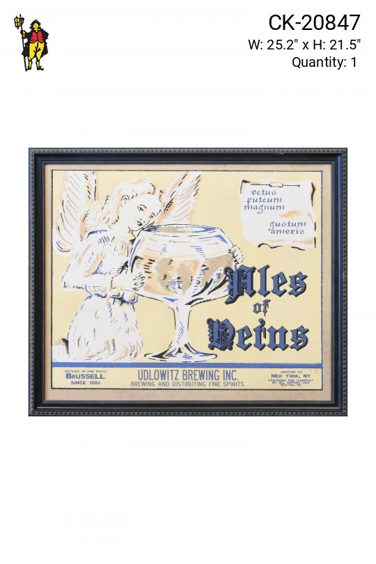 Framed Cleared Mid Century Beer Advertisement - 1