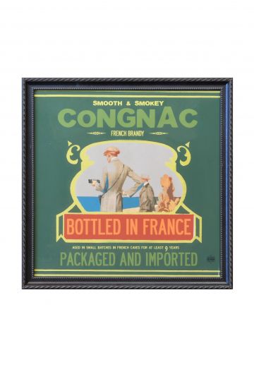 Framed Cleared Mid Century Congnac Advertisement - 2