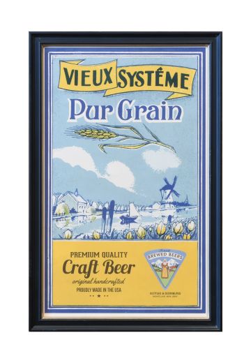 Framed Cleared Mid Century Beer Advertisement - 2