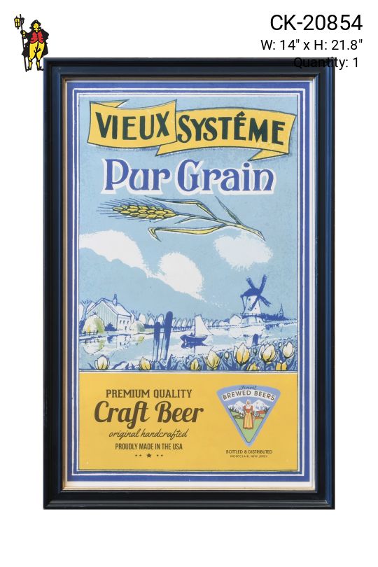 Framed Cleared Mid Century Beer Advertisement - 2