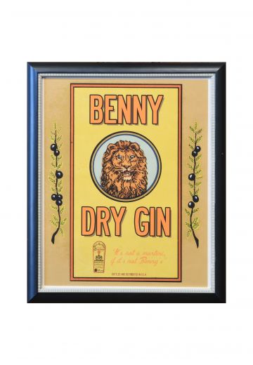 Framed Cleared Mid Century Gin Advertisement