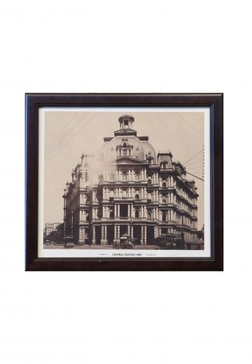 Framed Cleared 19th Century Train Station Photograph