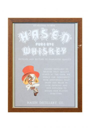 Framed Cleared Mid Century Whiskey Advertisement