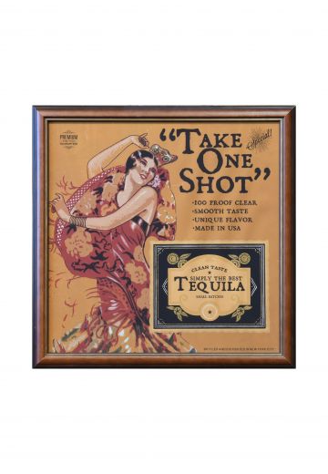 Framed Mid Century Tequila Advertisement