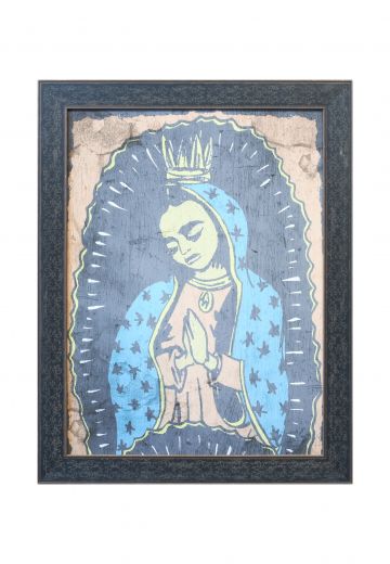 Framed Street Art Woodcut Print - 2