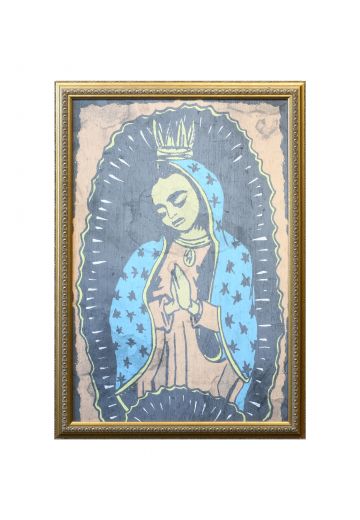 Framed Street Art Woodcut Print - 3
