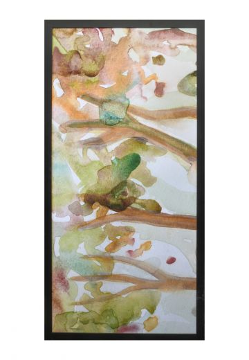 Framed Watercolor Abstract Painting