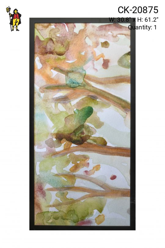 Framed Watercolor Abstract Painting