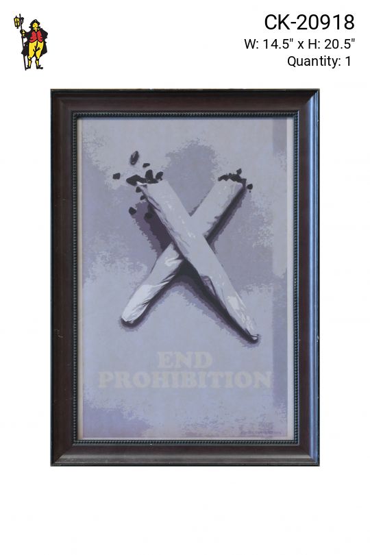 Framed Cleared 1970s "End Marijuana Prohibition" Poster