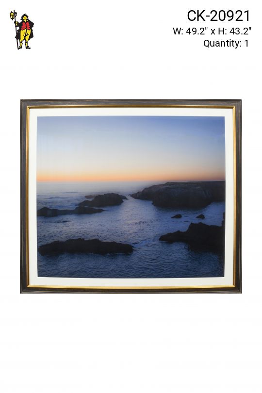 Framed Tranquil Coastal Landscape Photograph