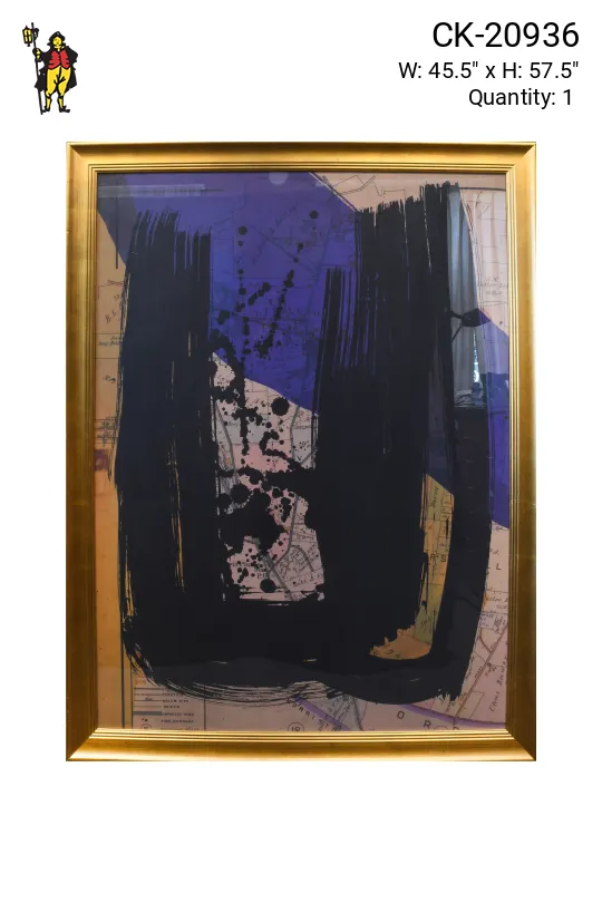 Framed Cleared Mixed Media Abstract Expressionist Print