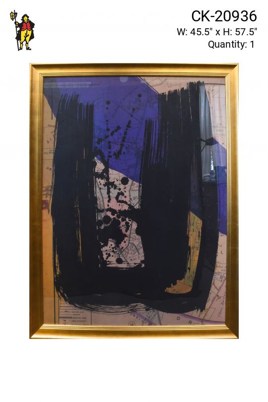 Framed Mixed Media Abstract Expressionist Print