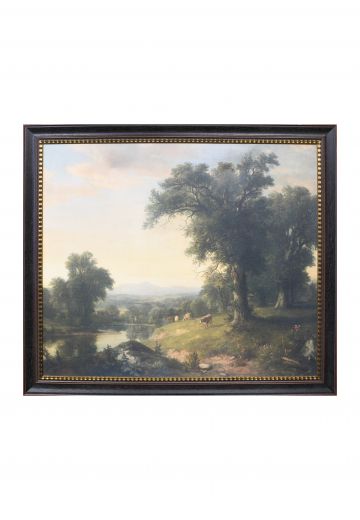 Framed Rural Landscape Oil Painting
