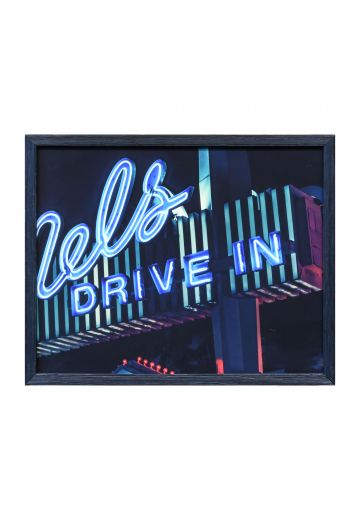 Framed Neon Drive In Sign Photograph