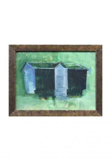 Framed Mid Century Painting of a House