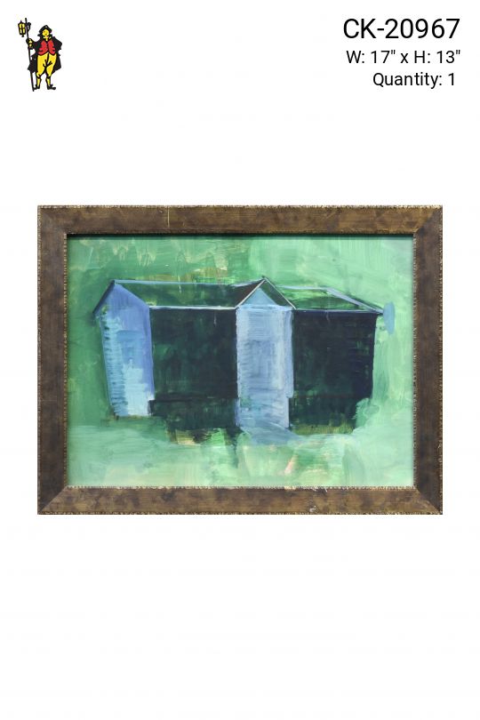 Framed Mid Century Painting of a House