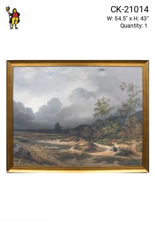 Framed Pastoral Landscape Painting