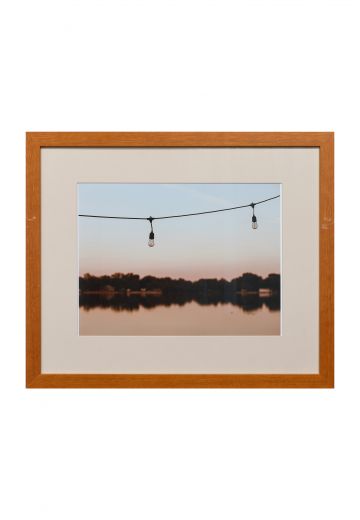 Framed Cleared "String Lights On The Lake" Photograph