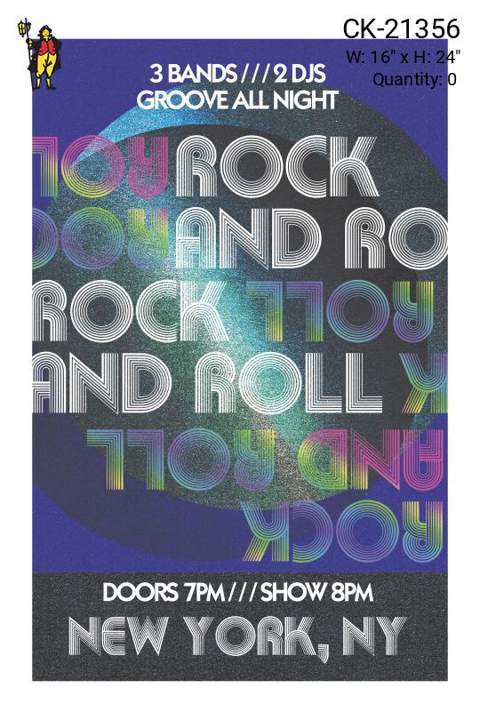 Cleared "Rock & Roll" Concert Poster - L