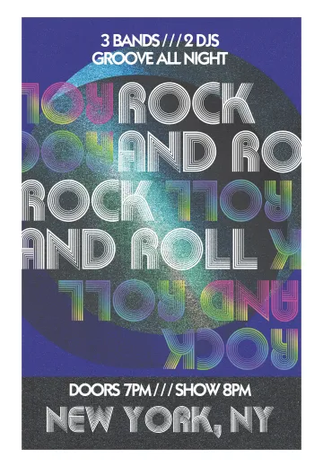 Cleared "Rock & Roll" Concert Poster - M