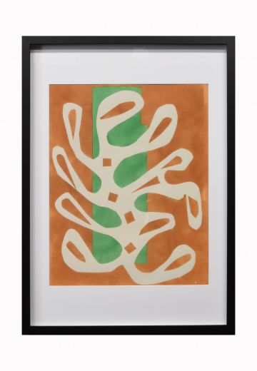 Black Framed Mid Century Modernist Abstract Cleared Print