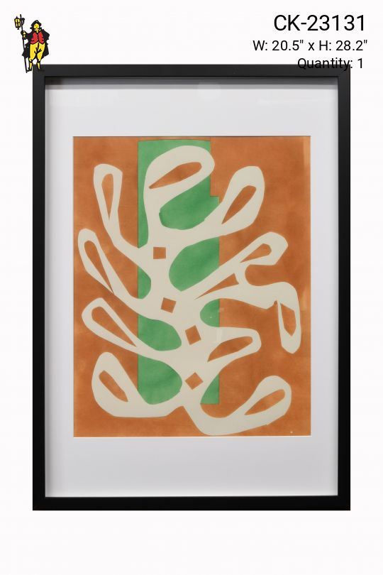 Black Framed Mid Century Modernist Abstract Cleared Print