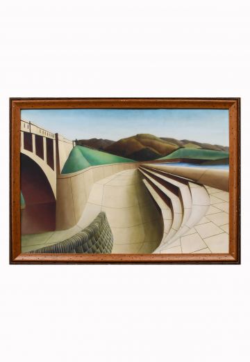 Cleared Wooden Framed Landscape Painting