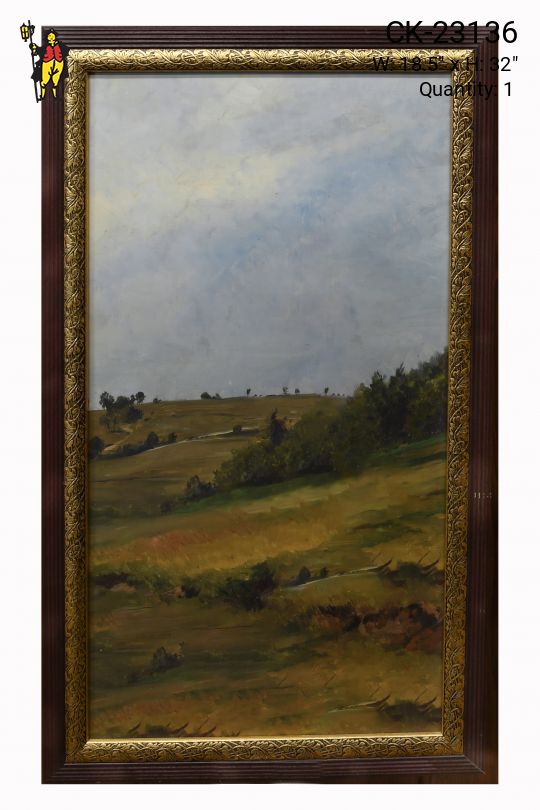 Framed Early 20th Century Cleared Landscape Oil Painting