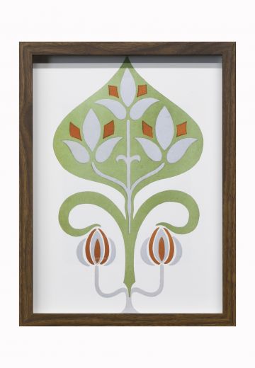 Cleared Mid Century Art Nouveau Floral Design