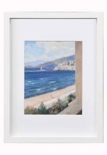 Framed Coastal Landscape Cleared Painting