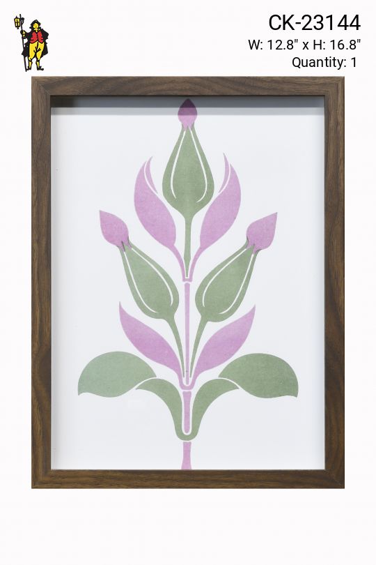 Framed Mid Century Art Nouveau Floral Design