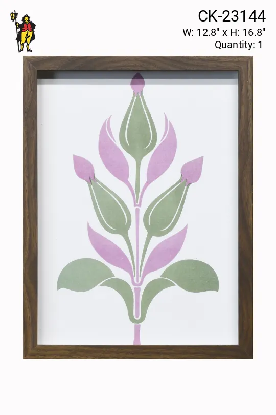 Framed Mid Century Art Nouveau Floral Design