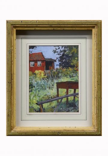 Framed Impressionist Garden Landscape