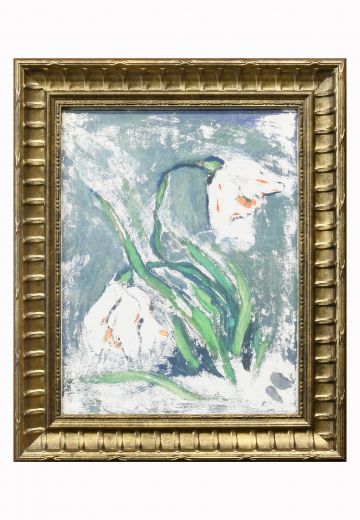Framed Loose Pastel Floral Cleared Painting