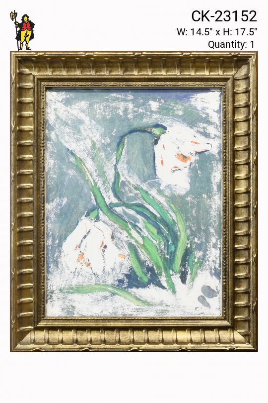 Framed Loose Pastel Floral Cleared Painting