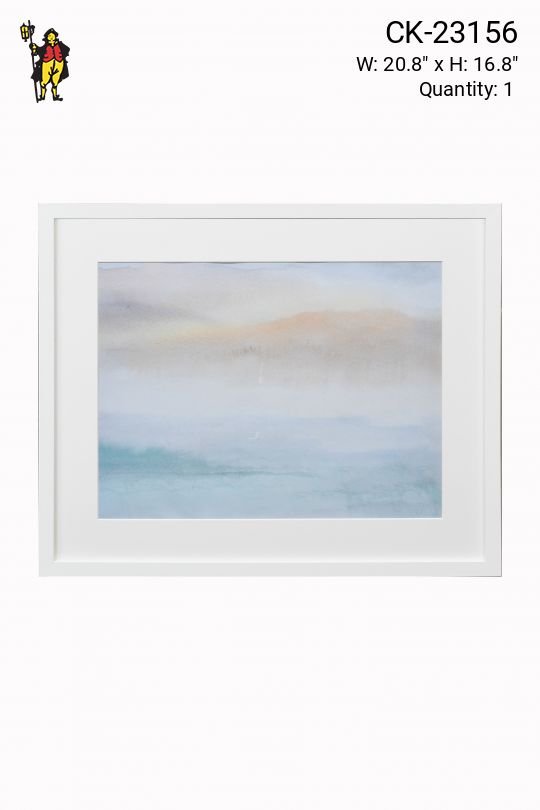 Cleared & Framed Abstract Seascape Watercolor (1/2)