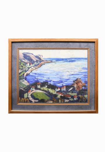 Framed Coastal Cleared Landscape Painting