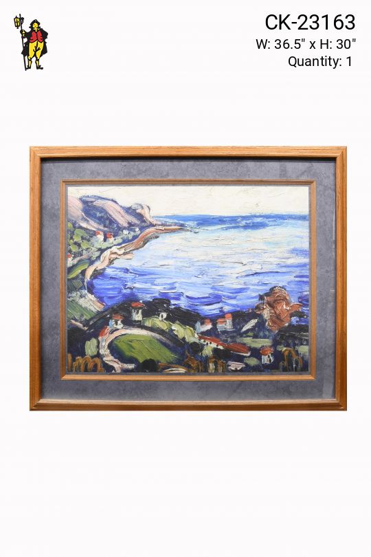 Framed Coastal Cleared Landscape Painting