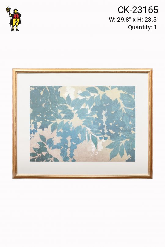 Wooden Framed Cleared Woodblock Style Painting