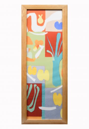 Framed Mid Century Cleared Abstract