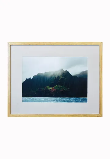 Framed Cleared Ocean Cliff Photograph