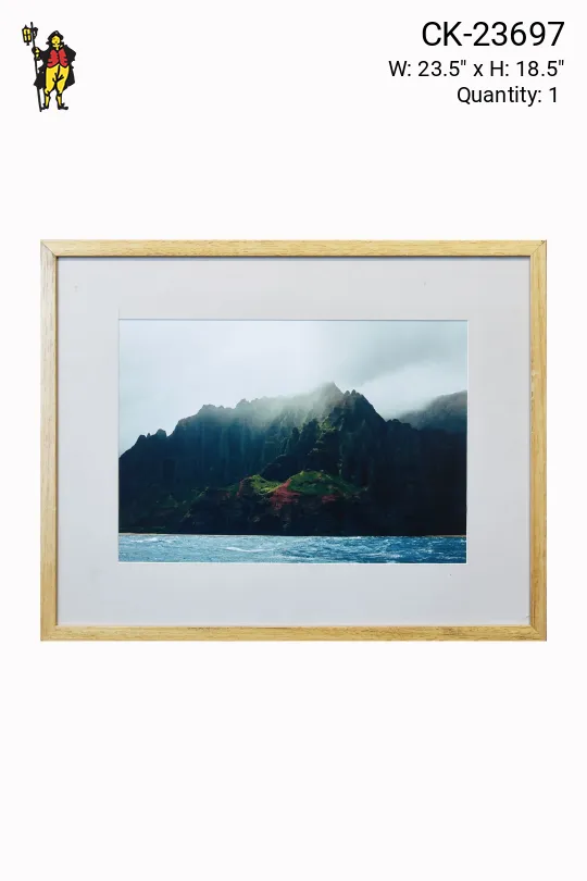 Framed Cleared Ocean Cliff Photograph