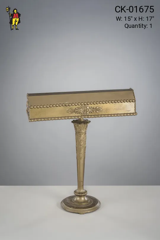 Antique Bronze Tole Desk Lamp