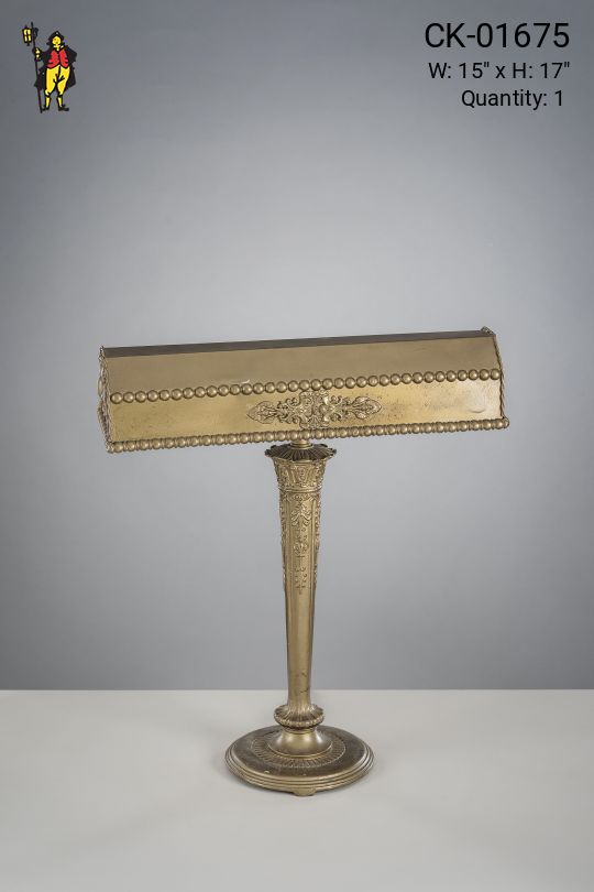 Antique Bronze Tole Desk Lamp