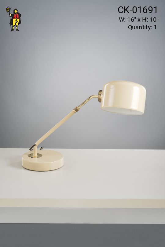 Brass & White Reflector Desk Lamp